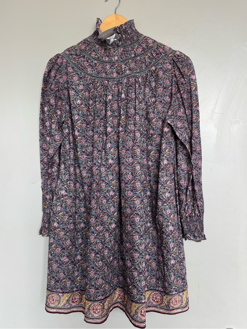 NWT Hunter Bell NYC Chandler Smocked High-Neck Floral Mini Dress Size XS - Picture 6 of 7